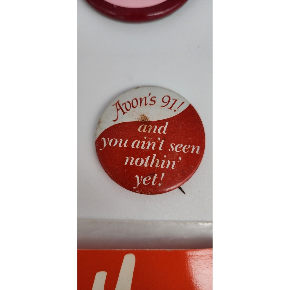 Avon Vintage Pinback Button Lot Zany Fragrance Advertising Ephemera 13pc M - Picture 3 of 6